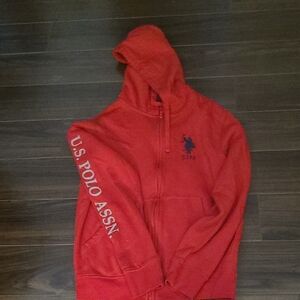 U.S. Polo Assn. Vibrant Red Zip-Up Hoodie